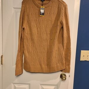 Express Men's Camel Crewneck Sweater